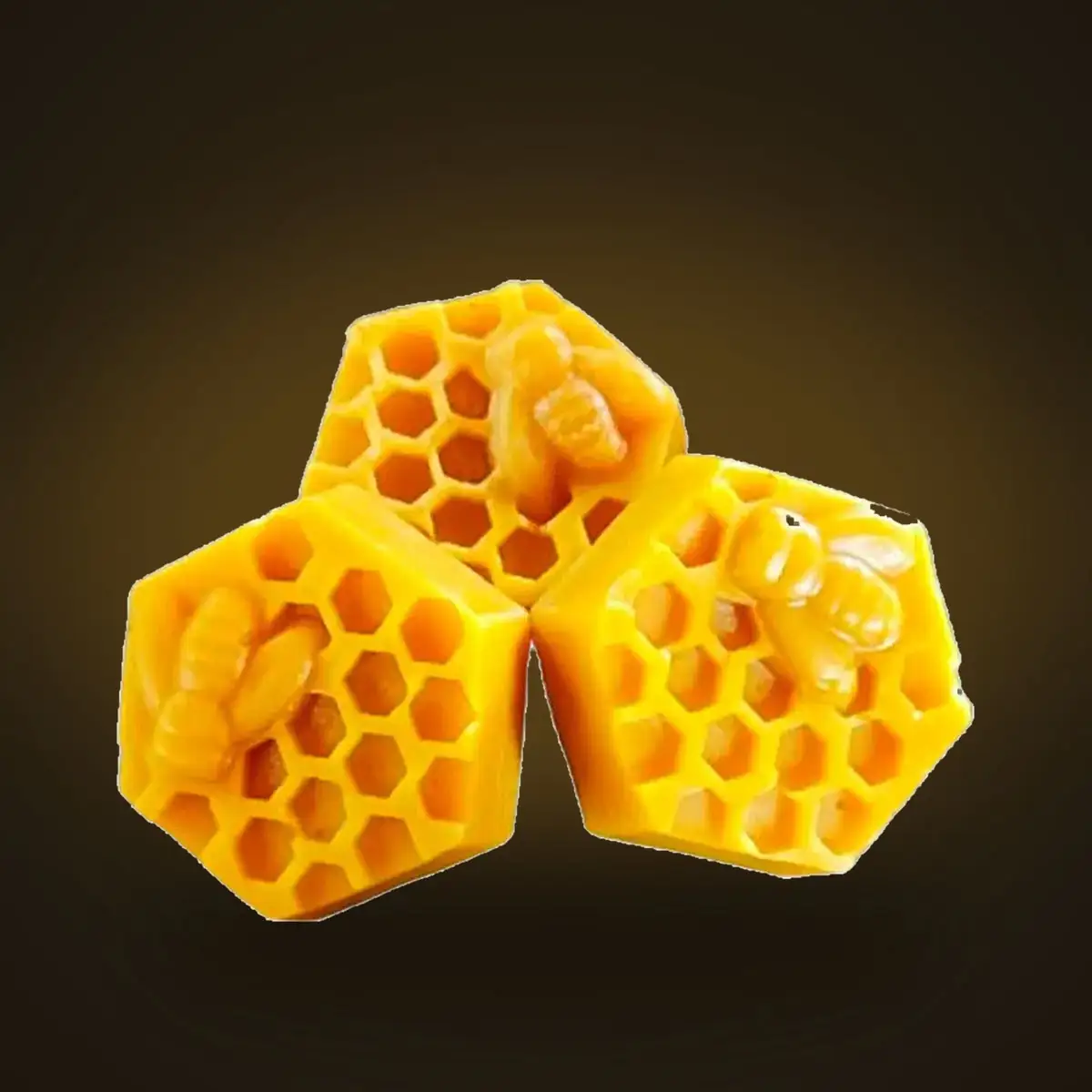 Bloques de cera de abeja con forma de panal